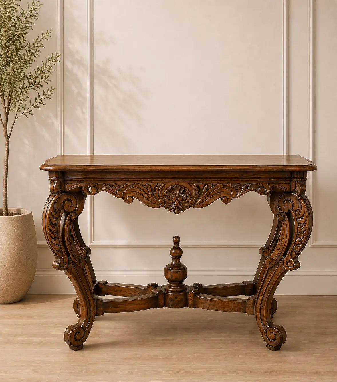 Arrimos — Consola Isabelina Tallada — Carval Muebles Viña del Mar
